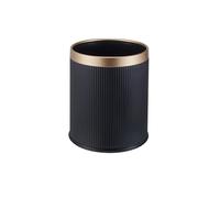 Zeng25liangOu-12 Compact Bin Wastebasket, Round Lidless Plastic Material with Double Barrel Design Suitable for Home Kitchen and Coffee Shop Waste Paper Basket for small space(Black)