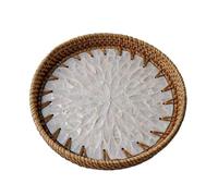 Zeng25liangOu-12 Fruit Dessert Presentation Simple Shell Splicing Disc, Fruit Plate, Breakfast, Bread, Dim Sum, Fruit Basket Decorative Bowls(Original White Leaves)