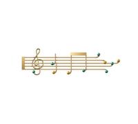 Zeng25liangOu-12 Multi Hooks Creative Entry Door Hooks Light Luxury Musical Note Hanging Clothes Rack No Hole Metal Wall Mounted Racks Space Saving(Gold,Small)