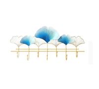 Zeng25liangOu-12 Multi Hooks Creative Wall-Mounted Coat Rack Metal Entryway Clothes Hooks No-Hole Hangers Space Saving(Blue,Medium)