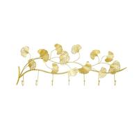 Zeng25liangOu-12 Multi Hooks Entrance Cloak Rack Hooks Wall Apricot Leaf Light Luxury No Punch Creative Mounted Space Saving