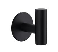 Zeng25liangOu-12 Multi Hooks Mr and Ms-Golden Brushed Hangers,Home Wall Hook,self Adhesive Bathroom Rack,2 Or 4pcs Space Saving(Black,2pcs)