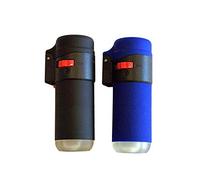Zenga Black or Blue Refillable Electronic Rubber Lighter with Clear Bottom Flame Blocking