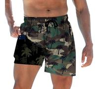 ZenGents Mens Swim Trunks with Compression Liner 5.5" Inseam Quick Dry Swimsuit Shorts S-XXL, Camouflage 01, X-Large