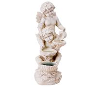 zenggp Solar Angel Features Outdoor Patio Solar Energy Sunny Angels Solar Guardian Angel|Resin Statue,14.6" H，Water Fountain Garden Decorative，Indoor Outdoor Waterfall Feature