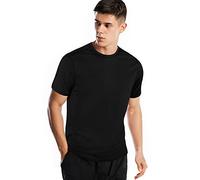 Zengjo Quick Dry Gym Shirt Mens Running Top Short Sleeve (Black,M)