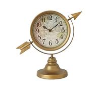 ZengL263NgS Desk Clock Antique Desk Iron Clock Bedroom Study Table Ornaments Creative Mute Decorative Living Room Décor
