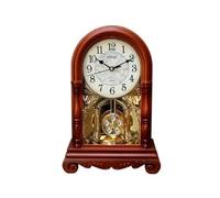 ZengL263NgS Desk Clock Large Old Clock Retro Chinese Table Display Time Music For Fireplace Mantel, Shelf, Desktop Living Room Décor(Bruin)