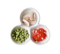 ZengL263NgS Serving Platter Pure White Ceramic Snack Bowl Sauce Dressing Creative Triple Platter Salad Storage Container