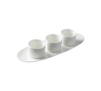 ZengL263NgS Serving Platter Pure White Three Consecutive Plates Snack Bowl Pre-Dinner Small Dish Plate Cold Rectangular Specialty Tableware Storage Container