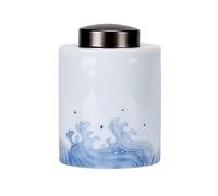 ZengL263NgS tea canister Personalized Wave Pattern Tea Canister Home Storage Empty Canisters Warehouse Ceramic Sealing Jar Kitchen Organisation