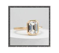 ZengoriGems 925 Sterling Silver Emerald Cut Engagement Ring 1ct 2k 3k 14k Gold Plated Anniversary Wedding Promise Rings for Women Lovers Size 5-9, Sterling Silver, No Gemstone