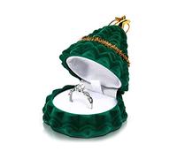 Zengshy Christmas Tree Ring Ornament Engagement Ring Box Xmas Jewelry Boxes for Proposal Engagement Wedding Decor
