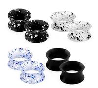 ZENGSING 4 Pairs Soft Silicone Ear Gauges Ear Stretchers Plugs Silicone Ears Plugs Tunnels Double Flared Expander Ears Tunnel Plug Flexible Skin Earlets Stretcher Mix Colors Piercing Jewelry (12MM)