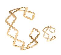 ZENGSING Bangle Cuff Bracelet for Women Girls, Gold four-leaf clover Bangles, Open Adjustable Bracelet and Ring, Women's Cuff Jewellery Sets, Gifts For Women Teen Girls (Gold B)