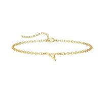ZENGSING Gold Plated Initial Bracelets for Women Girls Letter Initial Bracelet Adjustable A-Z Capital Initial Charm Bracelet Gold Bracelet Gifts for Womens Girls (A)