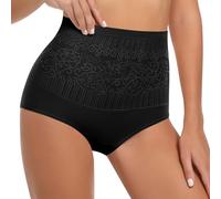 ZENGSING Women High Waisted Cotton Underwear Shapewear Tummy Control Body Shaper Knickers Full Coverage Panties Butt Lifter Pants Slimming Shaping Underwear (UK, Alpha, XXL, Regular, Regular, Black)