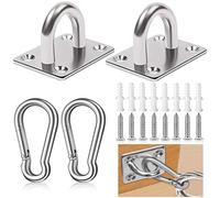 ZENGSUSU Dog Tie Out Mounted Wall Hook with Clip - Secure Dog Leash Parking Indoor&Outdoor, Stainless Steel Practical Lead Management for Small/Medium/Large Dogs Up to 500lbs (2pcs：Silver)