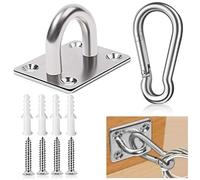 ZENGSUSU Dog Tie Out Mounted Wall Hook with Clip - Secure Dog Leash Parking Indoor&Outdoor, Stainless Steel Practical Lead Management for Small/Medium/Large Dogs Up to 500lbs (1pcs：Silver)