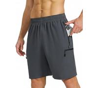 ZENGVEE Men Hiking Cargo Shorts Water Resistant Walking Shorts with 5 Zipper Pockets Lightweight Quick Dry for Outdoor Sport Gym Work Athletic Travel Casual Running（D3090-Dark Gray-M）