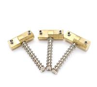 ZENGXUE 1 Set 3 Pcs Bridge Saddles Vintage Brass Compensated Saddles Bridge Parts Replacement (Color : Silver screw Saddles)