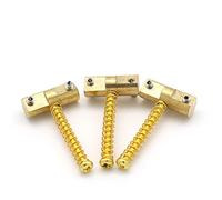 ZENGXUE 1 Set 3 Pcs Bridge Saddles Vintage Brass Compensated Saddles Bridge Parts Replacement (Color : Gold screw Saddles)