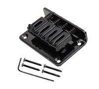 ZENGXUE 4 String Box Fixed Guitar Bridge Strings Through Body 60 * 38.5mm Tailpiece Black/Gold/Chrome Bridge Parts Replacement (Color : Black)