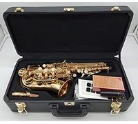 ZENGXUE Curved Saxophone Gold Lacquer Curved Sax Mouthpiece Reeds Neck Musical Instrument Accessories Sax Beginners Kit