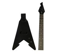 ZENGXUE Electric Guitar Neck Unfinished Guitar Body&Neck Paulownia Wood Guitar Accessories DIY Triangle Electric Guitar