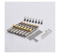 ZENGXUE Stainless Steel Headless Guitar Bridge/Single Bridge For 6/7/8 Strings Bridge Parts Replacement (Color : Silver 7 Pieces-2)