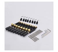 ZENGXUE Stainless Steel Headless Guitar Bridge/Single Bridge For 6/7/8 Strings Bridge Parts Replacement (Color : Black 8 Pieces-2)