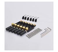 ZENGXUE Stainless Steel Headless Guitar Bridge/Single Bridge For 6/7/8 Strings Bridge Parts Replacement (Color : Black 6 Pieces-2)