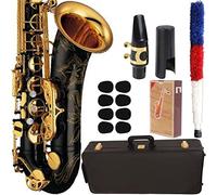 ZENGXUE Tenor Saxophone Gold Lacquer With Case Sax Tenor Mouthpiece Ligature Reeds Neck Musical Instrument Sax Beginners Kit (Color : Black)