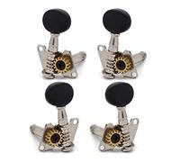 ZENGXUE Tuner Machine Head 4 String Left And Right Hand Guitar Tuning Peg Keys Guitar Tuners Machine Head - Small White Oval Concave Button (Color : 2R2L-Black)
