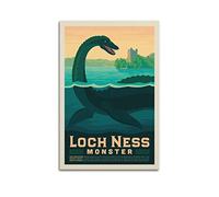 ZENGYL Vintage Mythical Poster Loch Ness Monster Poster Decorative Painting Canvas Wall Posters And Art Picture Print Modern Family Bedroom Decor Posters 16x24inch(40x60cm)