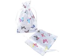 ZeniMart Organza Drawstring Bags, 50 Pieces, Wrapping Bags, Small | Sachet Bag, Potpourri Bag, Odor Bag, Birthday, Wedding, Christmas, Halloween, Petite Gift, Sweets, Beads, Jewelry, etc