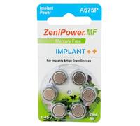 ZeniPower Extra High Power Cochlear Implant BTE Speech Processor Batteries Zinc Air 1.4V Size 675P, 675CI, Implant Plus (300 Batteries)