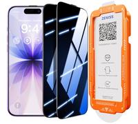 Zeniss NeverBreak 9H+ Hardness for iPhone 17 Privacy Screen Protector 12FT Military Grade Protection (Scratch, Shatter, Drop Resistance) Tempered Glass Full Coverage 6.3", 2 Pack with De-Bubble Card