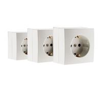 Zenitech Bel'Vue Schuko Surface-Mounted Sockets 16A Pack of 3 White
