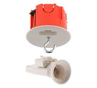Zenitech - DCL Center Point Kit for Plasterboard Walls - Ø65mm with Plug, E27 Socket and Hook - Easy Installation for Fixtures on Cavity Walls - Red - Complete Set