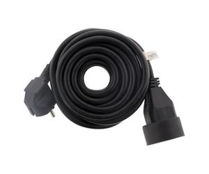 Zenitech Extension Cable 16A 2P+T HO5VV-F 3G1.5mm² Black 10 m