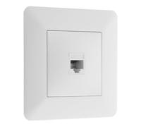Zenitech - RJ45 CAT6 Network Socket - Flush-Mounted Compatible - Compact Motor with Single Cable Passage - Modern Design with Adjustable Bezel - White - 86x86 mm