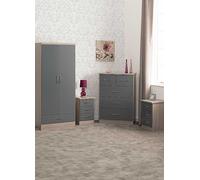 Zenith 2 Door 1 Drawer Wardrobe Bedroom Set Grey