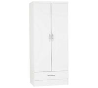 Zenith 2 Door 1 Drawer Wardrobe White