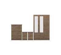 Zenith 3 Door 2 Drawer Wardrobe Bedroom Set Oak
