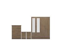 Zenith 4 Door 2 Drawer Wardrobe Bedroom Set Oak