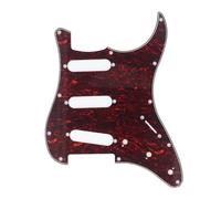 ZenithAur 11 Hole Guitar Pickguard with Full Foil Shielding for Electric Guitar Customization, a Guitar Pick Guard Replacement for Instrument Upgrades (Red)