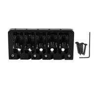 ZenithAur 5 String Bass Bridge with Flip Top Design for Enhanced Tone and Resonance Featuring Locking Screws, an Electric Bass Bridge Replacement for Practice (Black)