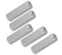 ZenithAur 5pcs Carbon Steel Hex Nuts, M10 Threaded Coupling Nuts Long Rod Sleeve Nut Fasteners (M10 * 50)