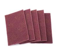 ZenithAur 5pcs Scouring Pad Industrial Abrasive, Hand Scotch Brite Finishing Pads for Polishing Cleaning (Red)